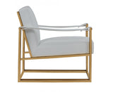 Modrest Larson Modern White Leatherette & Gold Accent Chair