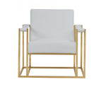 Modrest Larson Modern White Leatherette & Gold Accent Chair