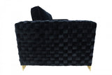 Divani Casa Lori - Modern Velvet Glam Black & Gold Chair