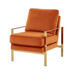 Divani Casa Bayside - Modern Orange Fabric Accent Chair