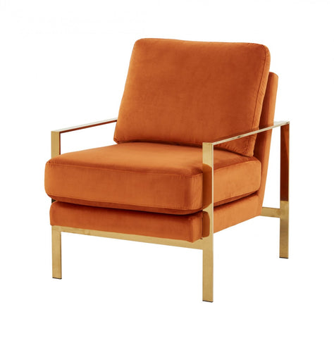 Divani Casa Bayside - Modern Orange Fabric Accent Chair