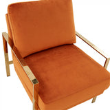 Divani Casa Bayside - Modern Orange Fabric Accent Chair