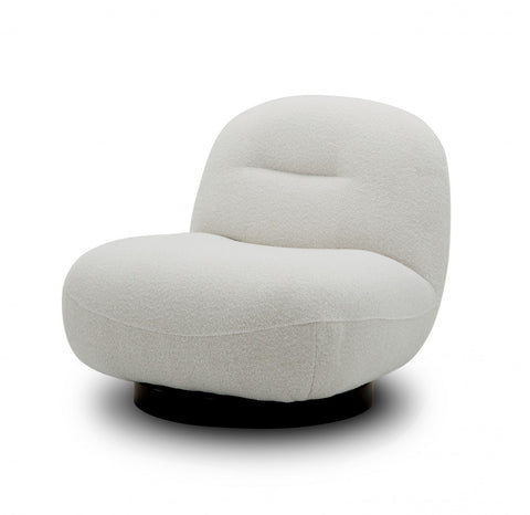 Modrest Renee - Modern Cream Fabric Swivel Chair