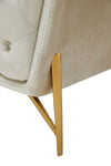 Divani Casa Stella - Transitional Beige Velvet Sofa