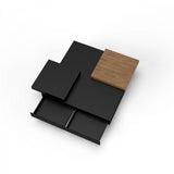 Modrest Ambry Modern Walnut & Flat Black Coffee Table