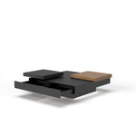 Modrest Ambry Modern Walnut & Flat Black Coffee Table