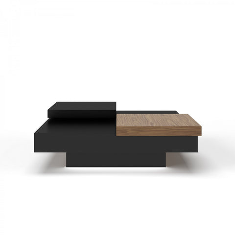 Modrest Ambry Modern Walnut & Flat Black Coffee Table