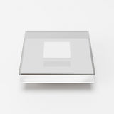 Modrest Clarion - Modern White & Clear Glass Coffee Table