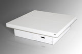 A&X Horizon - Modern White Crocodile Coffee Table w/ Pull Out Squares