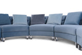 Divani Casa Darla - Modern Blue Velvet Curved Sectional Sofa