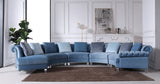 Divani Casa Darla - Modern Blue Velvet Curved Sectional Sofa