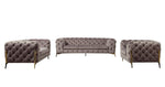 Divani Casa Sheila Modern Silver Fabric Sofa Set