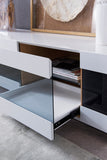 Modrest Frost Modern Small White TV Stand