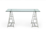 Modrest Ostro - Modern Stainless Steel + Glass Desk