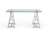 Modrest Ostro - Modern Stainless Steel + Glass Desk