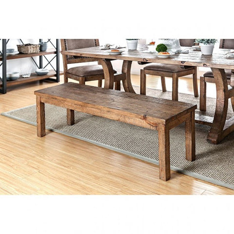 Gianna  - Rustic Oak Dining Bench