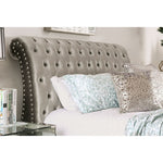 Noella Grey Glam, Velvet-Like Fabric Bed