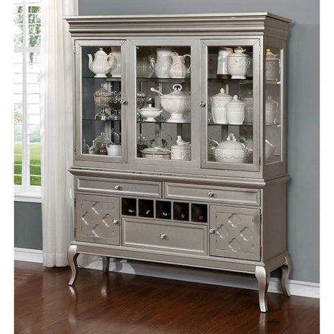 Amina - Transitional Champagne Hutch & Buffet