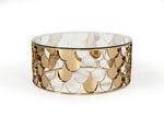 Modrest Javier Modern Glass & Gold Round Coffee Table