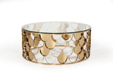 Modrest Javier Modern Glass & Gold Round Coffee Table