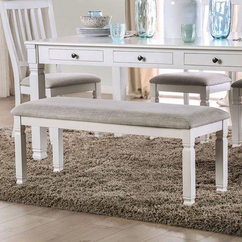 Kaliyah - Transitional Antique White Dining Bench