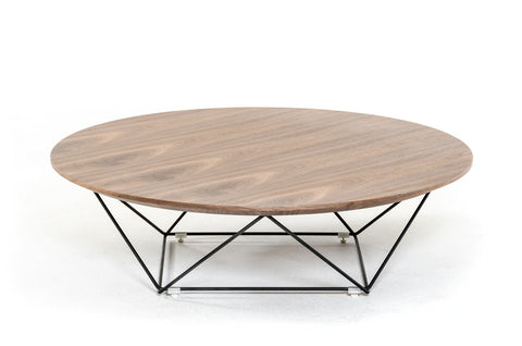 Modrest Spoke Modern Walnut Coffee Table