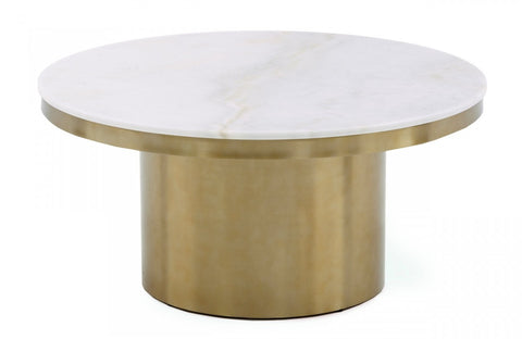 Modrest Rocky - Glam White & Gold Coffee Table