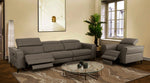 Divani Casa Nella - Modern Dark Grey Leather Sofa w/ Electric Recliners