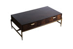 Modrest Shane - Modern Acacia & Brass Coffee Table