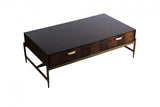 Modrest Shane - Modern Acacia & Brass Coffee Table