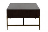 Modrest Shane - Modern Acacia & Brass Coffee Table