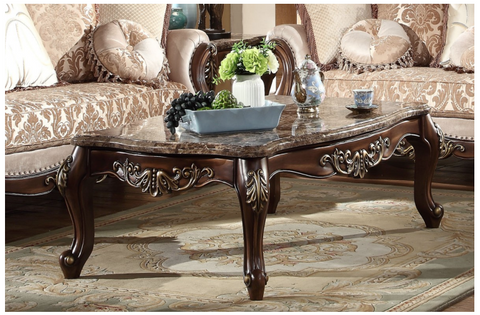 Faux Marble Top, Brown Coffee Table