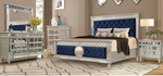 Silver & Navy - 4 piece Bedroom Set