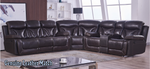 Deep Brown Leather - Recliner Sectional