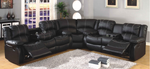 Black Leather - Reclining Sectional