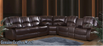 Dark Brown Leather - Reclining Sectional