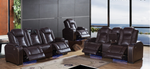 Deep Brown Leather - Reclining 2 piece Sofa Set