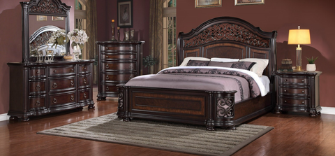 Deep Dark Brown - 4 Piece Bedroom Set