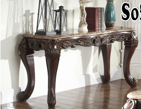 Dark Brown Faux Marble Sofa Table