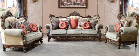 Light Brown 3 Piece Sofa Set