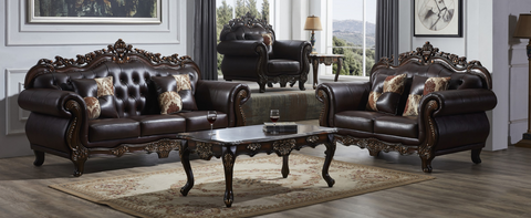 Dark Brown 2 Piece Sofa Set