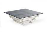 Modrest Upton - Modern Square Smoked Glass Coffee Table