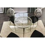 Abner - Contemporary Silver Round Dining Table