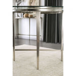 Abner - Contemporary Silver Round Dining Table