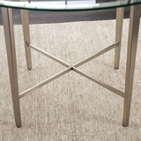 Abner - Contemporary Silver Round Dining Table