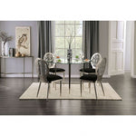 Abner - Contemporary Silver Round Dining Table