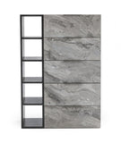 Nova Domus Maranello - Modern Grey Wash & Faux Marble Chest