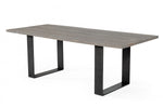 Modrest Murphy Modern Grey Aged Oak & Black Metal Dining Table