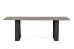 Modrest Murphy Modern Grey Aged Oak & Black Metal Dining Table