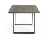 Modrest Murphy Modern Grey Aged Oak & Black Metal Dining Table